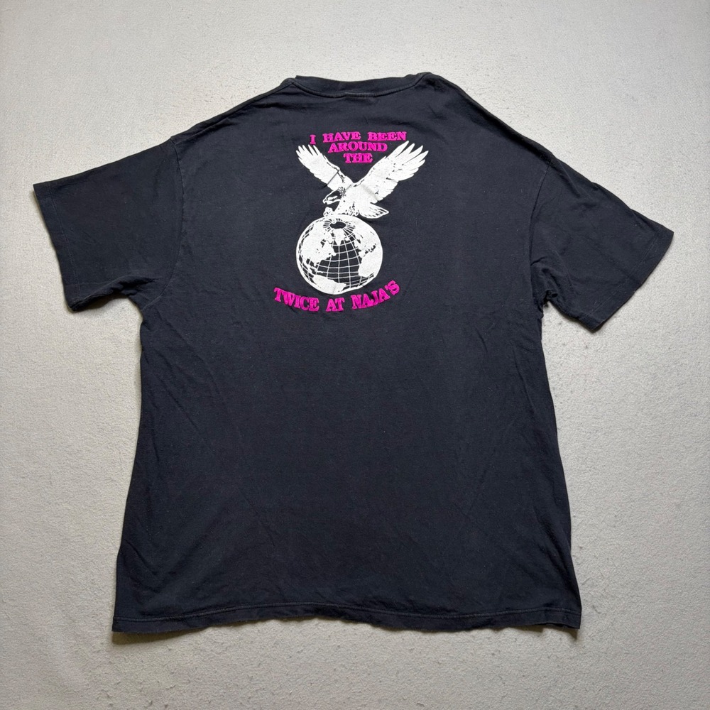Hanes T-Shirt Mens XXL Black Naja's Place Redondo Beach Beer List Vintage 90s